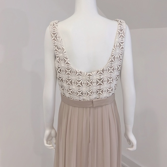NWT SAMPLE SALE LelaRose Ivory/Palomino (Light Tan) size8 lace/chiffon. PRISTINE - Picture 6 of 7